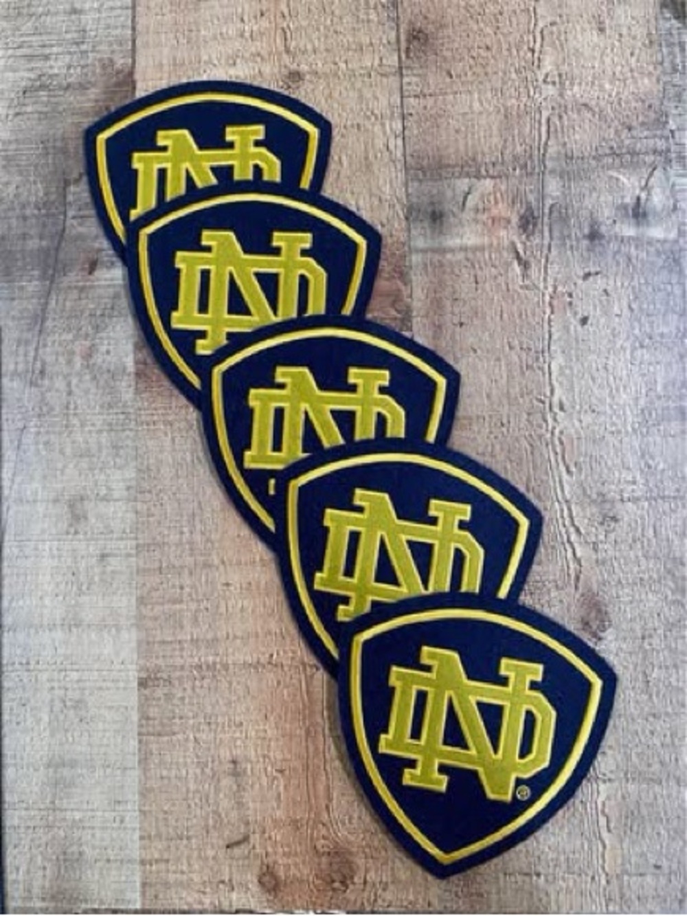 Notre Dame Patch - Navy and Gold Shield Patch with Interlocking ND Logo - Picture 2 of 5